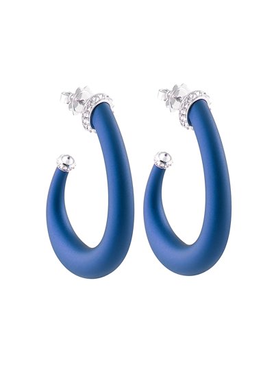 Villa Milano - Lumen earrings with diamonds - cobalt L