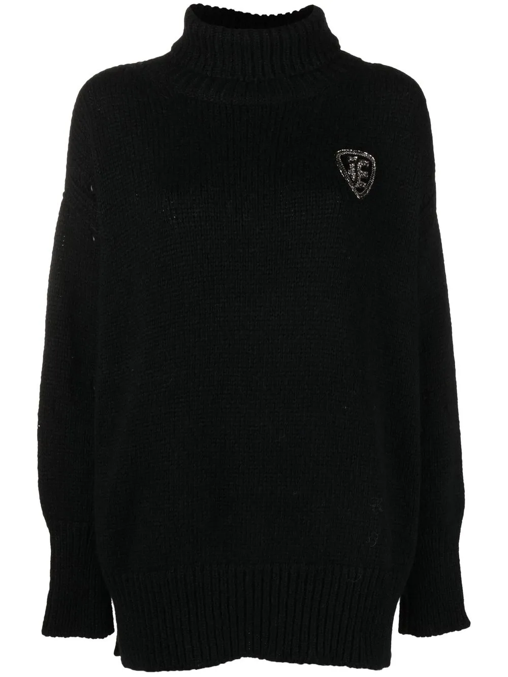 

Ermanno Scervino crystal-logo rollneck sweater - Black