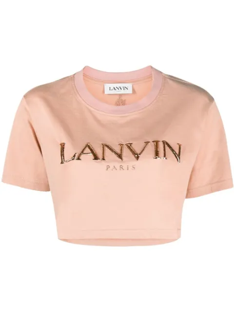 lanvin logo印花短款t恤