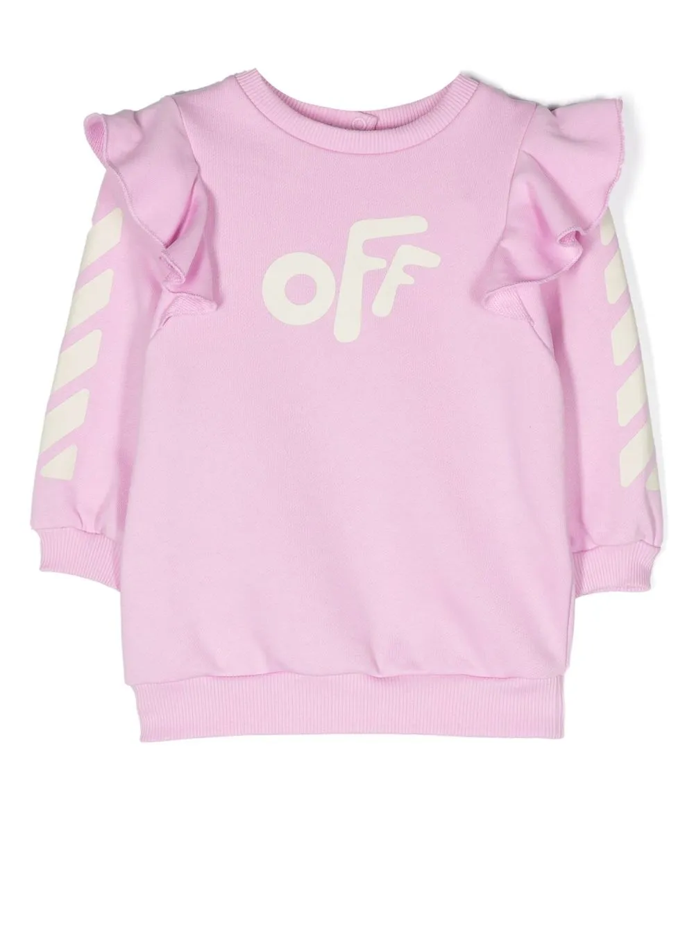 

Off-White Kids logo-print ruffled-trim dress - Pink