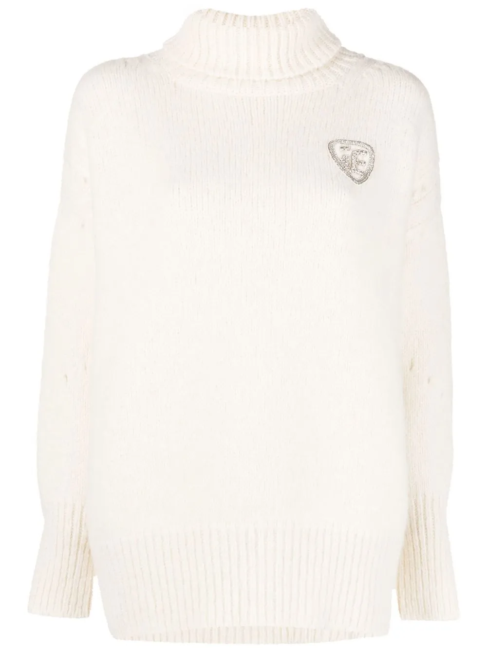 

Ermanno Scervino crystal-logo rollneck sweater - White