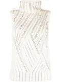 Ermanno Scervino embellished roll-neck sweater - White