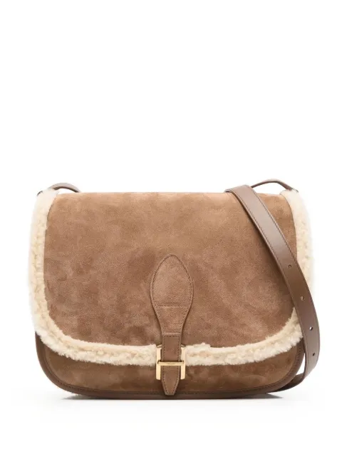 Saint Laurent shearling-trim crossbody bag WOMEN