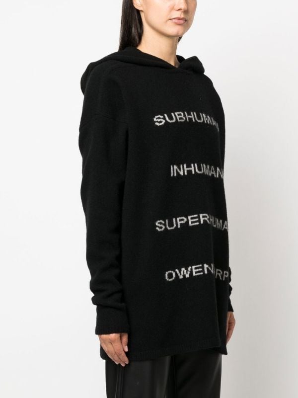 Rick Owens intarsia-knit Pullover Hoodie - Farfetch