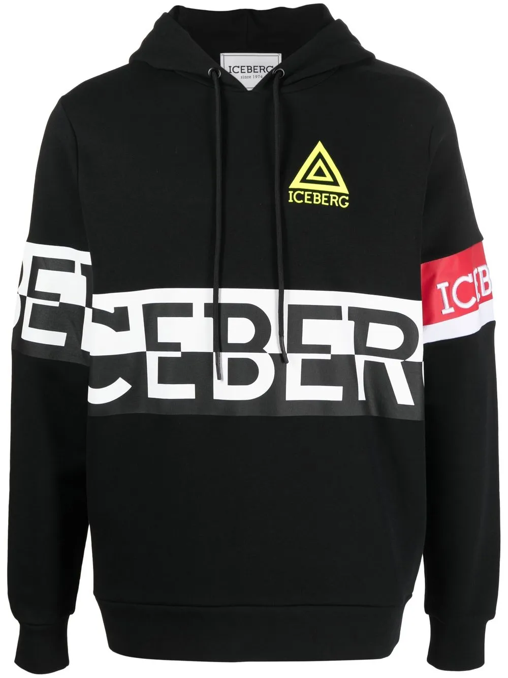 

Iceberg logo-print cotton hoodie - Black