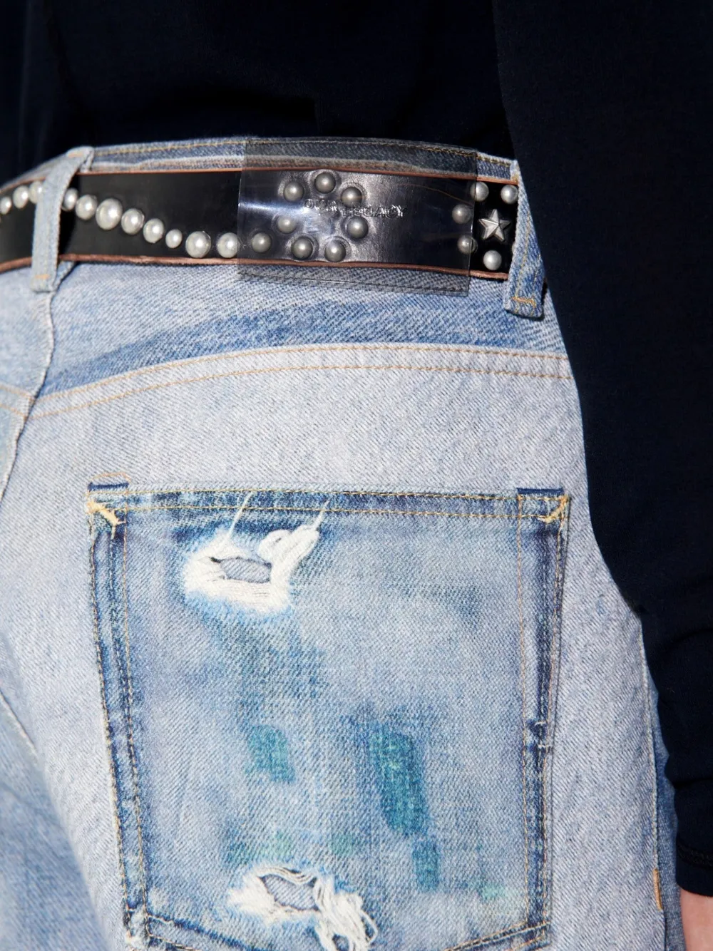 OUR LEGACY digital-print distressed-effect jeans Blauw