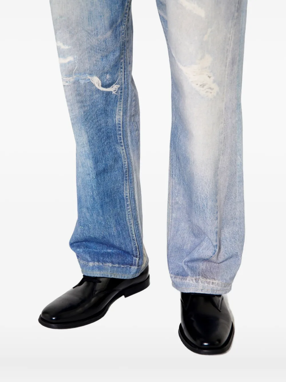 OUR LEGACY digital-print distressed-effect jeans Blauw