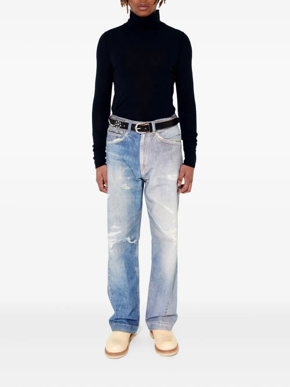 OUR LEGACY digital-print distressed-effect jeans Blauw