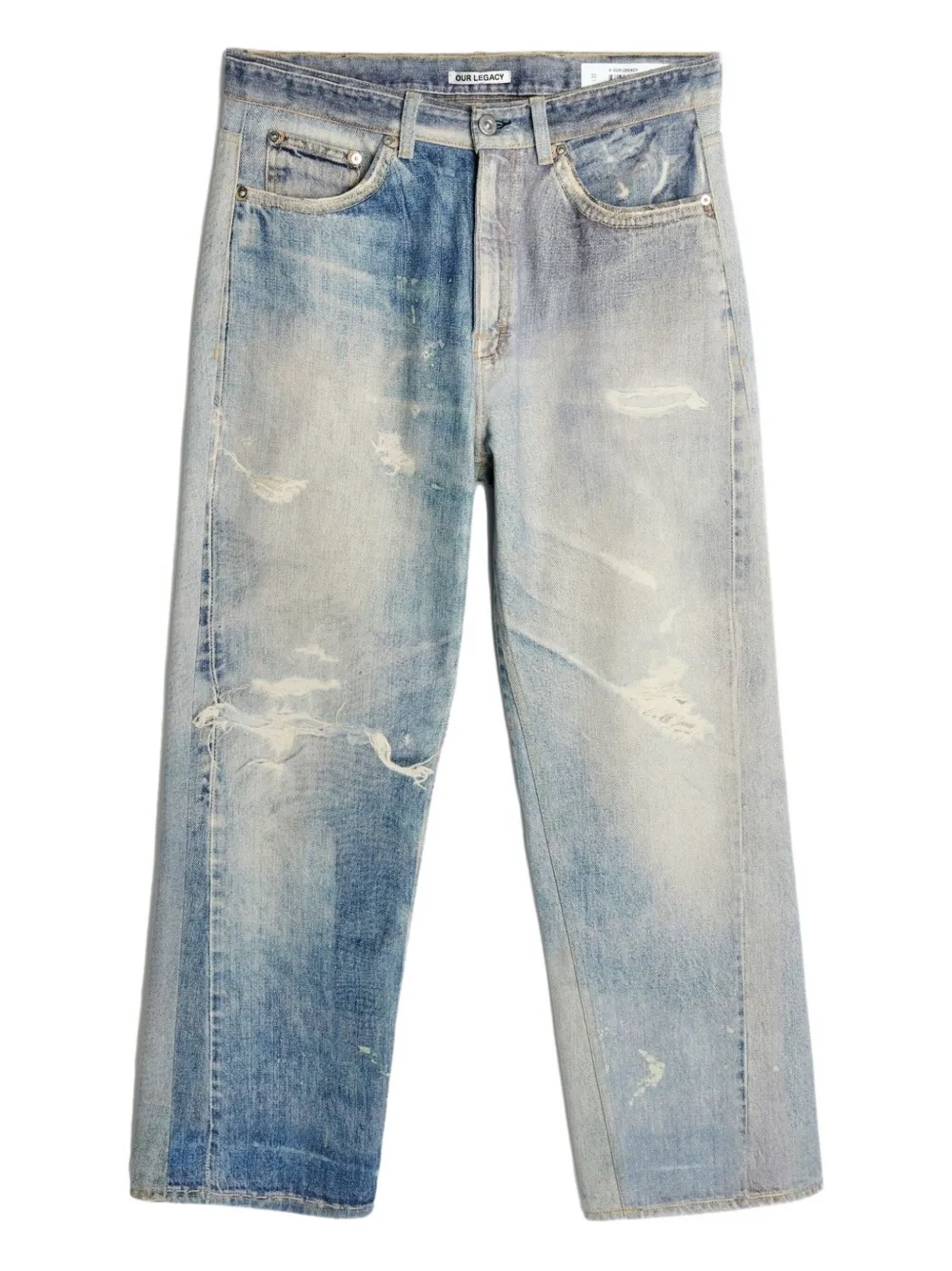 OUR LEGACY digital-print distressed-effect jeans Blauw