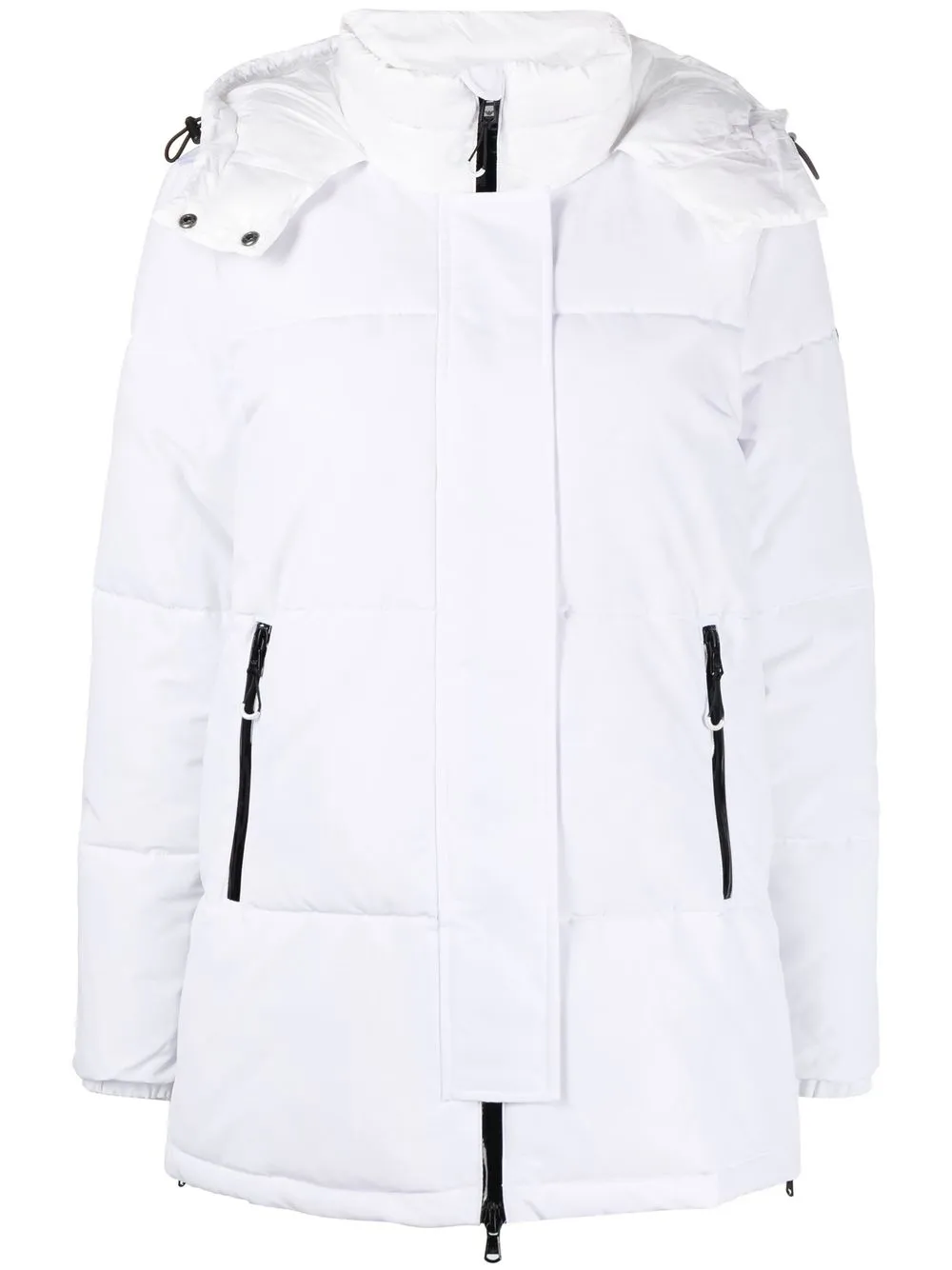 

Ea7 Emporio Armani contrast-trim hooded padded jacket - White