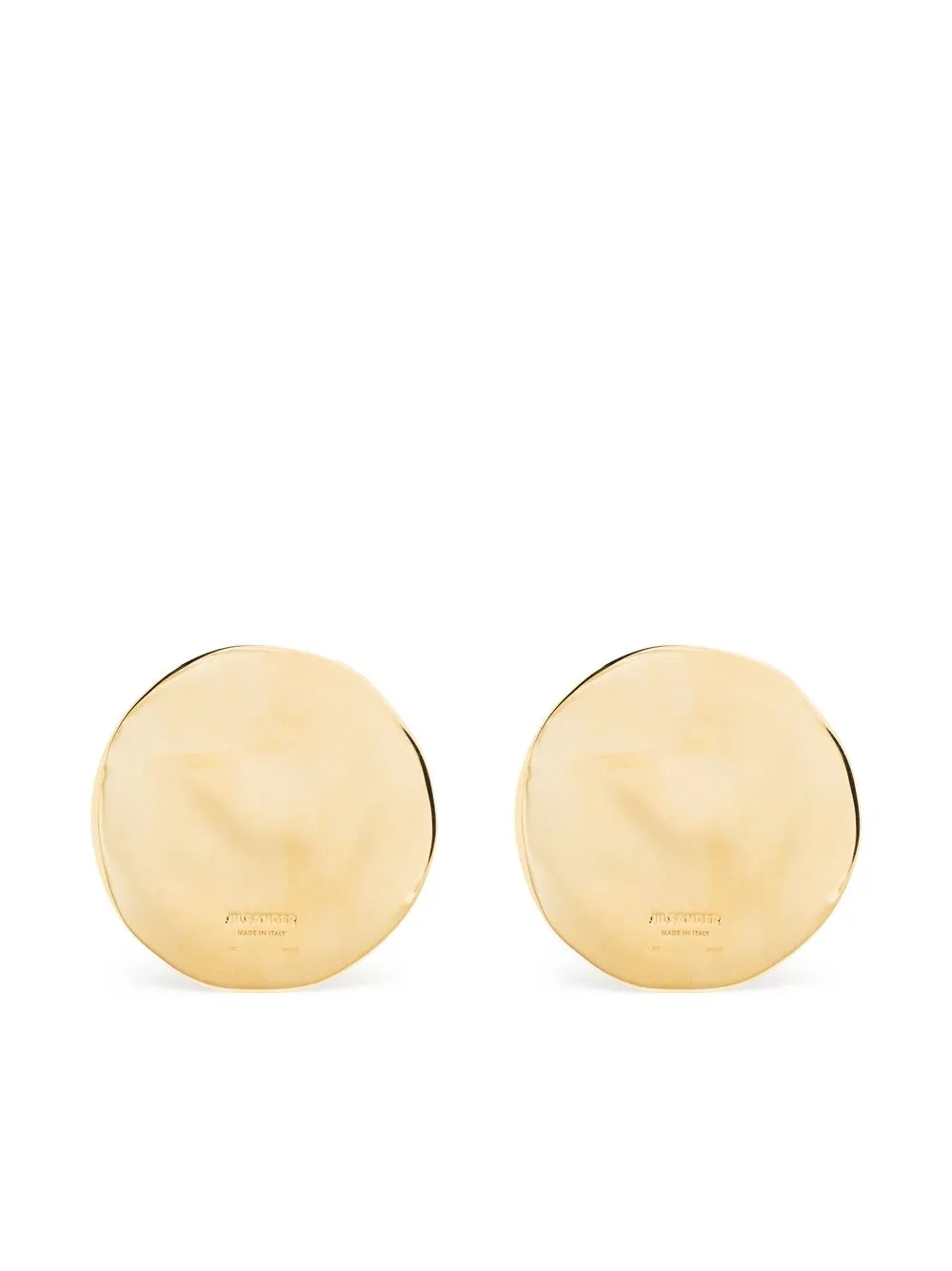 

Jil Sander round high-shine earrings - Gold