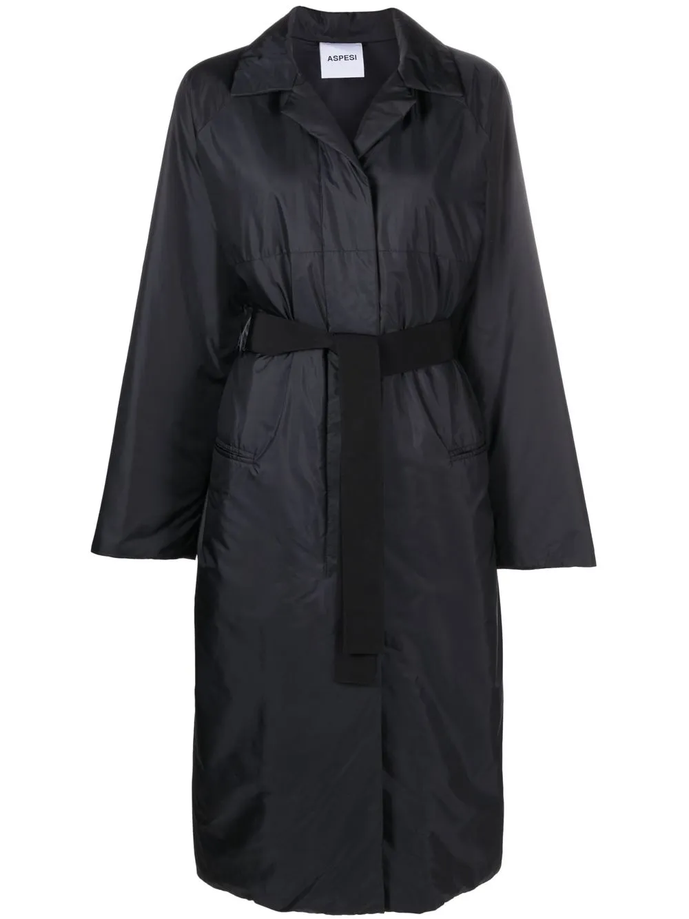 

ASPESI Cuban-collar knee-length coat - Black