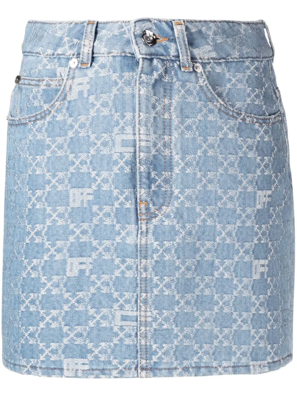 

Off-White logo-print denim miniskirt - Blue