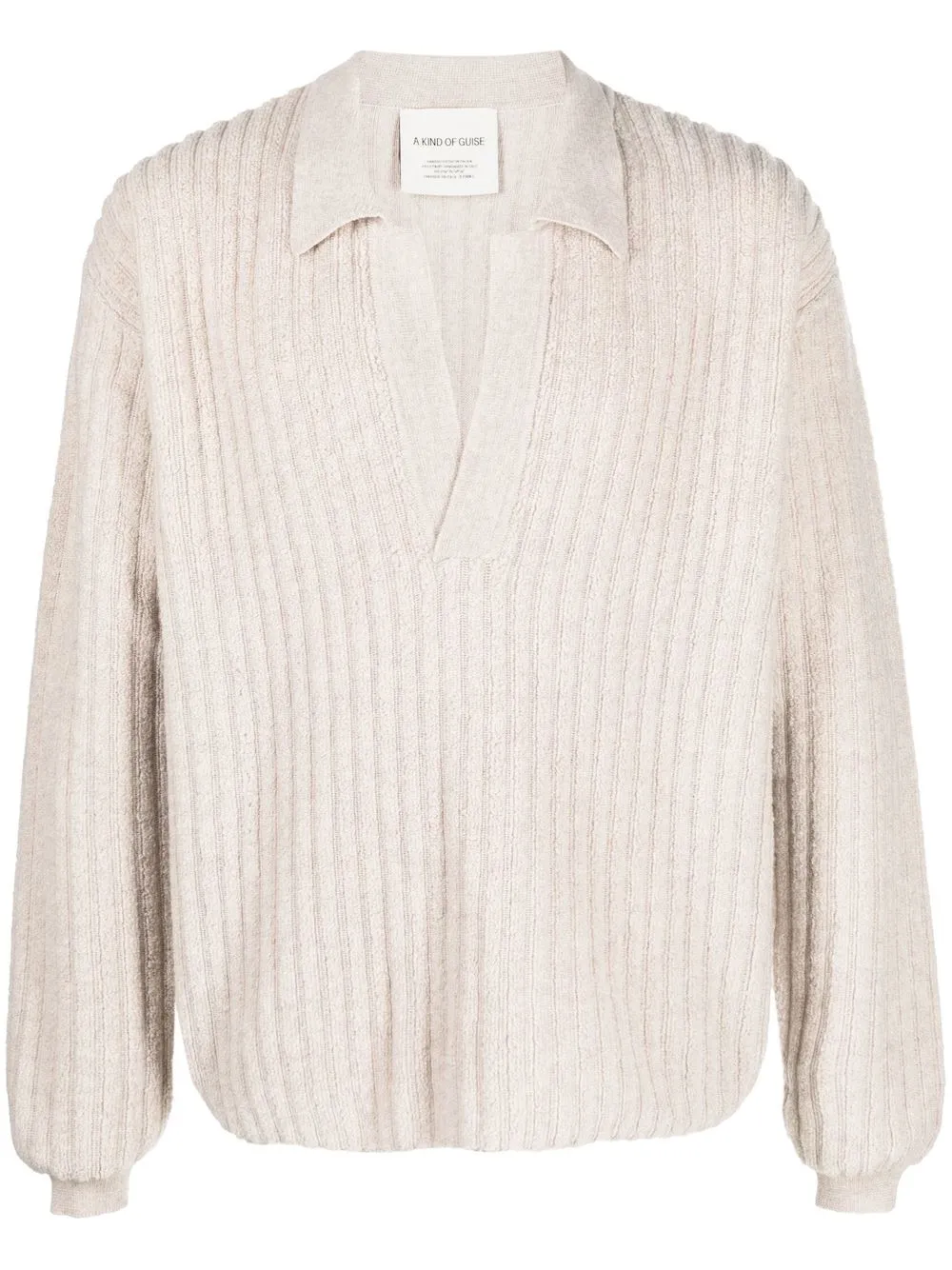 

A Kind of Guise Nikiski rib-knit polo top - Neutrals