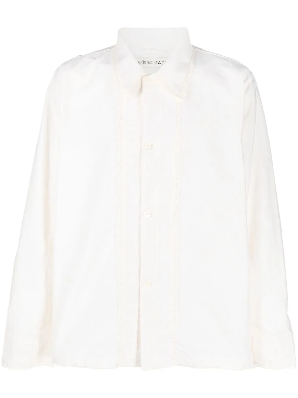 

OUR LEGACY lace-trim long-sleeved shirt - White