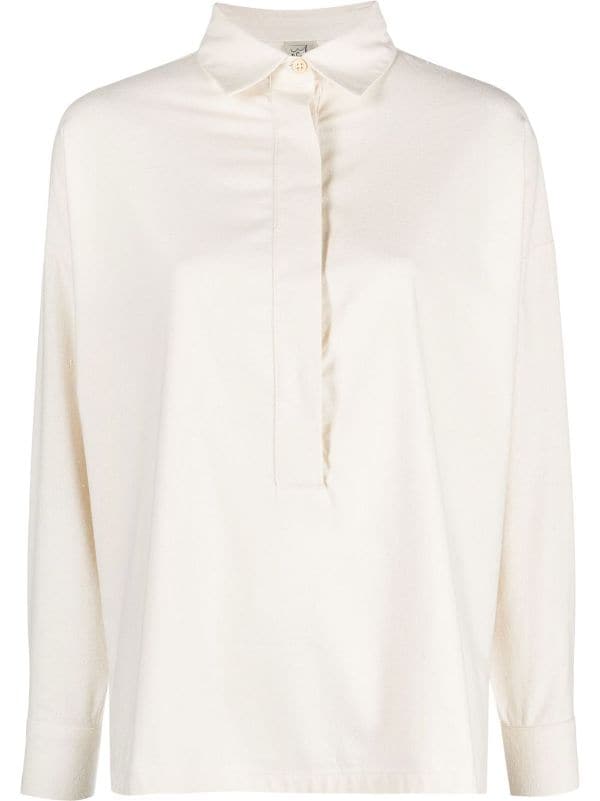 Baserange Stoa half-button Silk Shirt - Farfetch