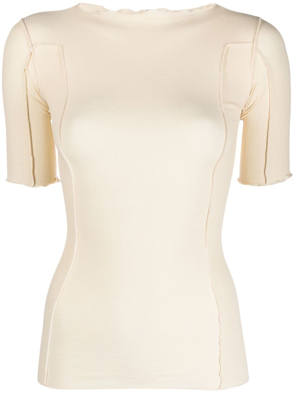 Shop Baserange Omato Stretch-organic Cotton Top In Neutrals