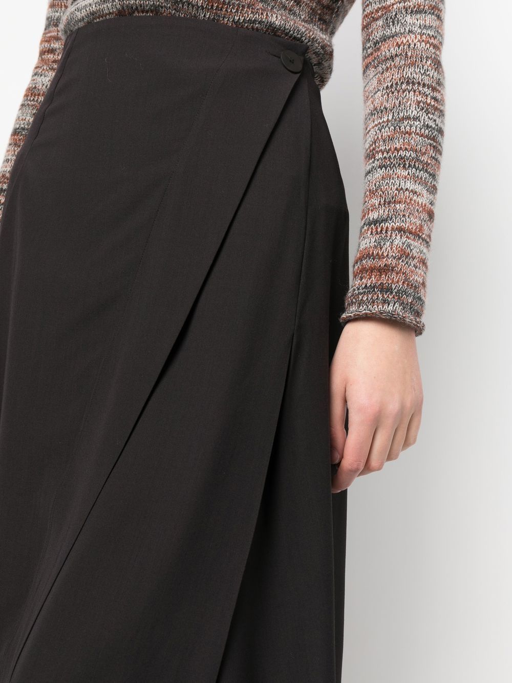 Studio Nicholson Black Bardi Midi Skirt | ModeSens