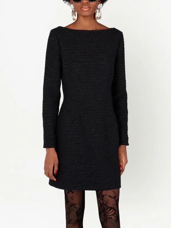Gucci Glittered Tweed Dress | Black | FARFETCH