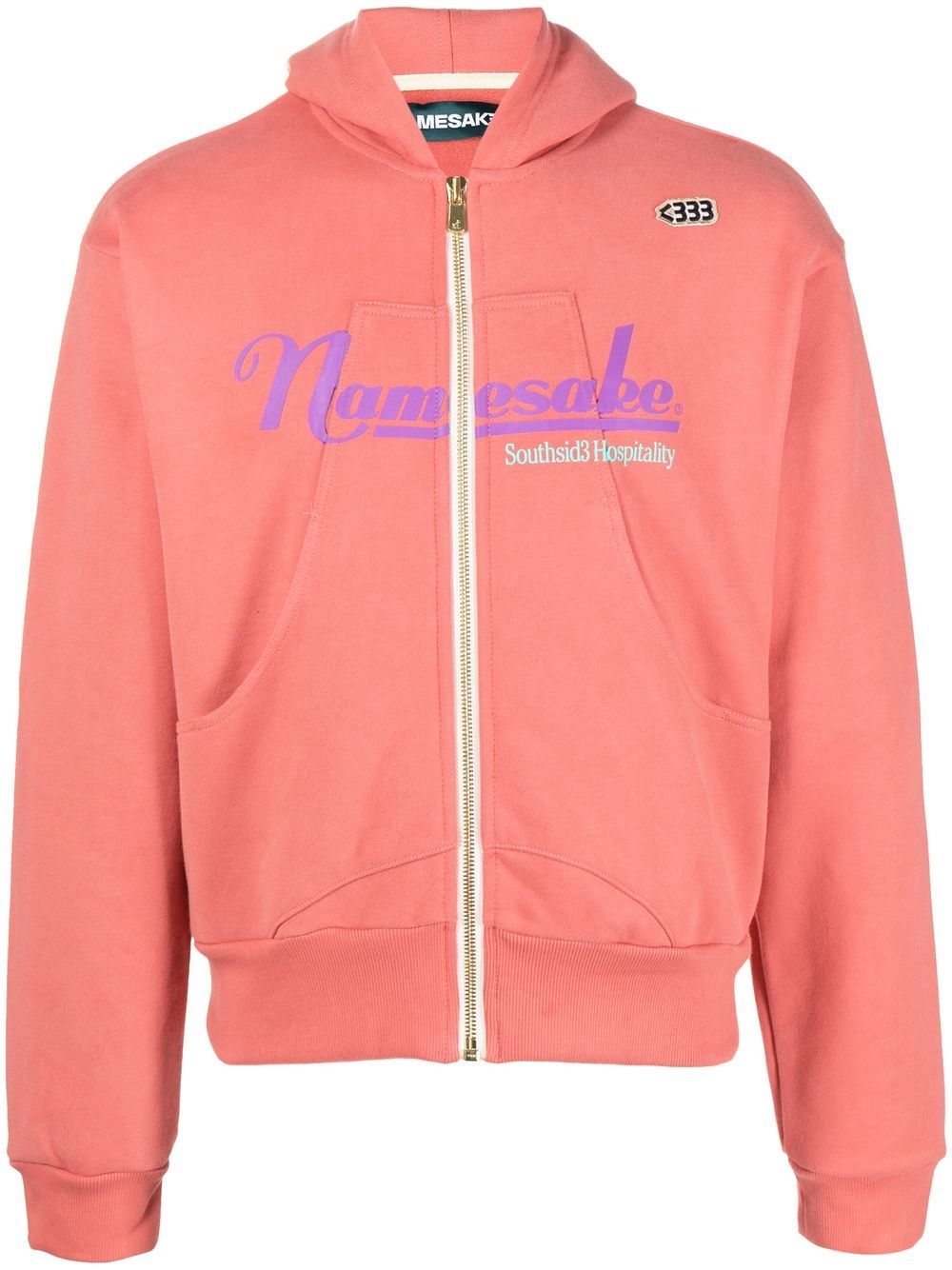 Namesake Henri Logo-print Zip-up Hoodie In Pink