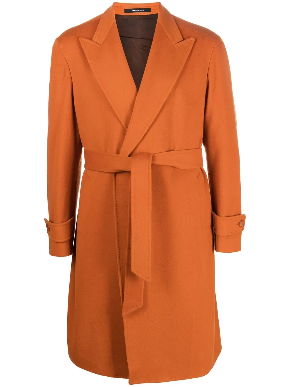 

Tagliatore belted tailored coat - Orange