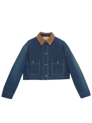 Gucci corduroy-collar Denim Jacket - Farfetch