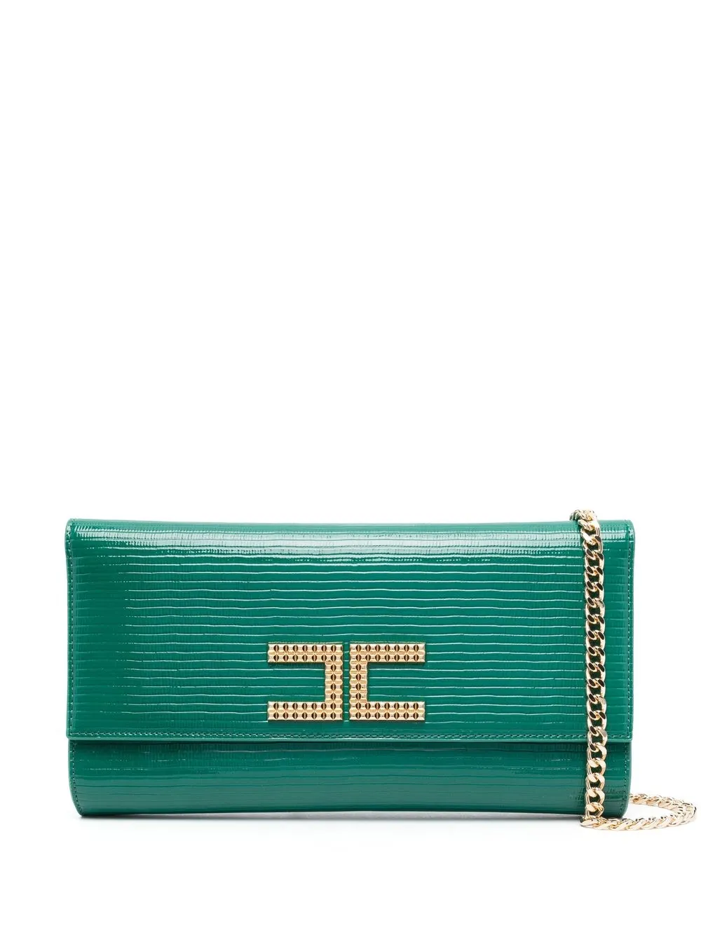 

Elisabetta Franchi logo-plaque detail clutch bag - Green