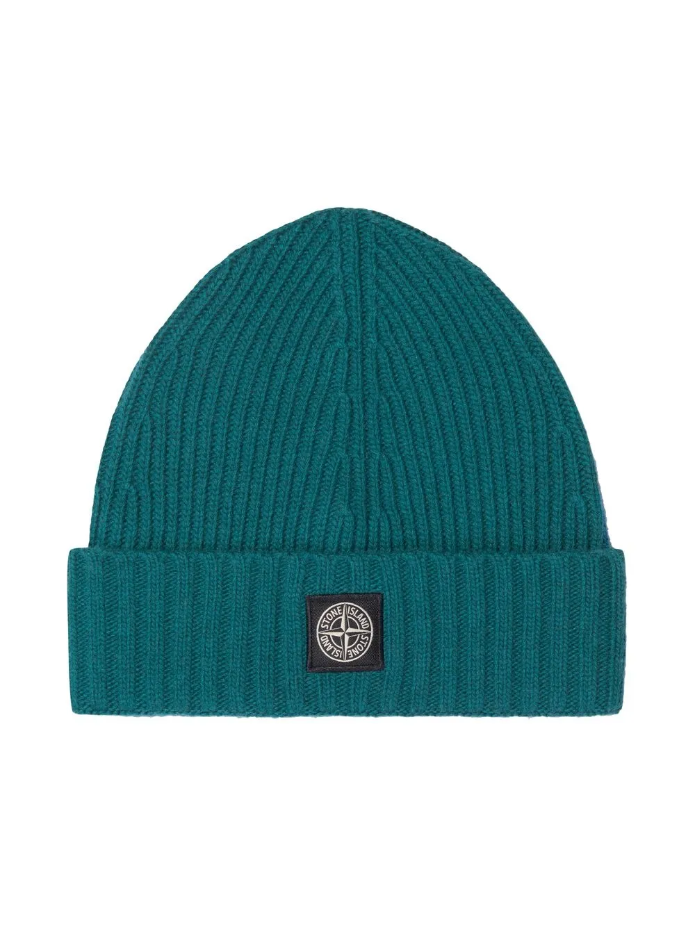 

Stone Island Junior logo-patch knitted beanie - Green