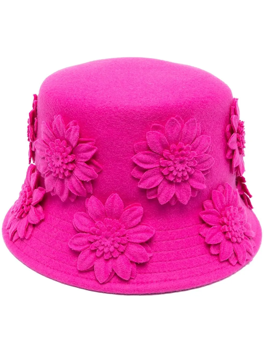 

Valentino floral-appliqué wool hat - Pink