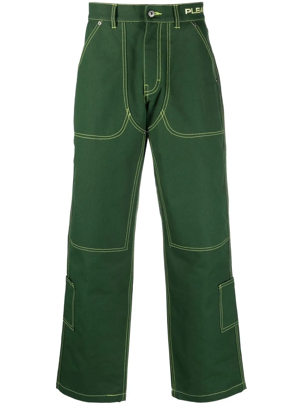 

Pleasures contrast-stitch trousers - Green