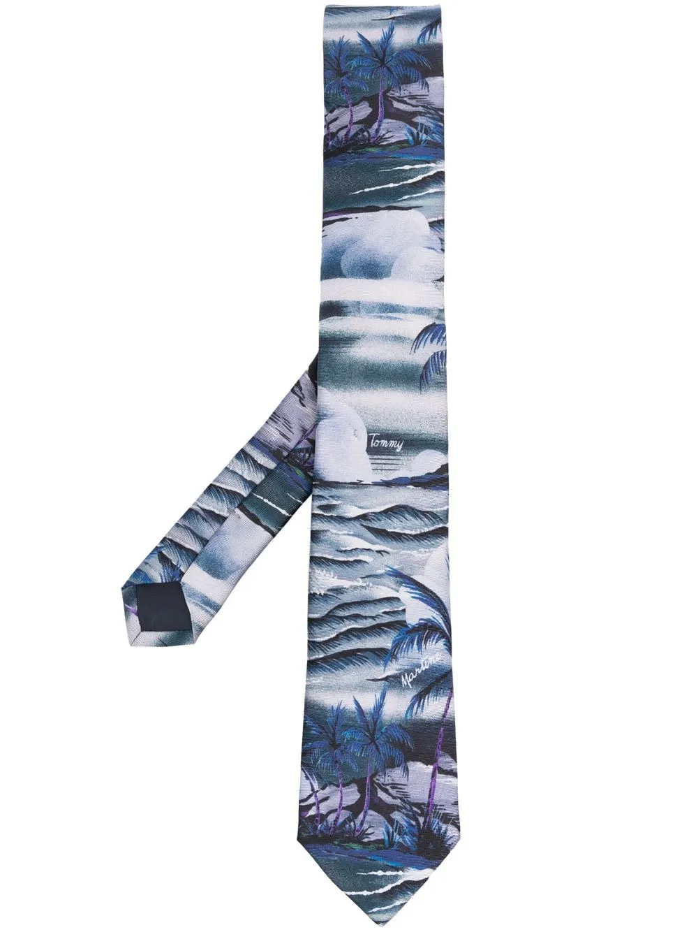 

Tommy Jeans x Martine Rose graphic-print silk tie - Blue