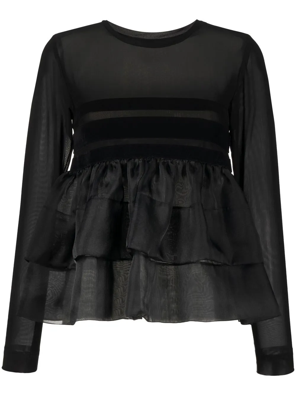 

Cynthia Rowley peplum-frill long-sleeve blouse - Black