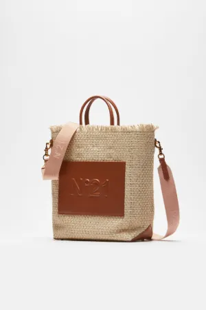 Small Logo-Embossed Woven Shopper