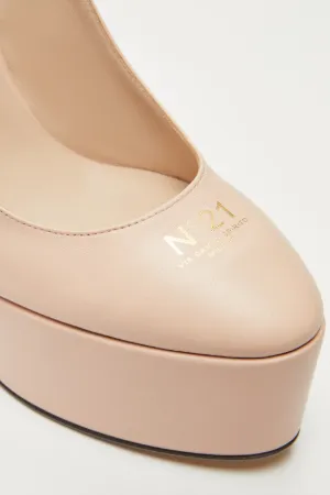 Logo-Print Platform Pumps