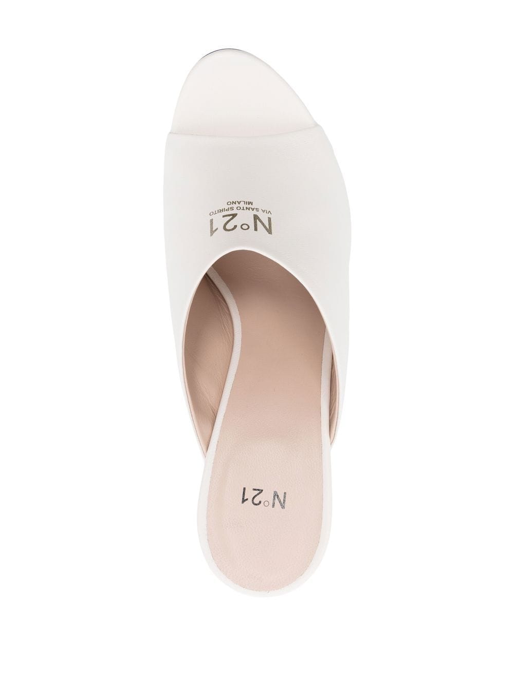 Shop N°21 105mm Logo-print Leather Mules In White