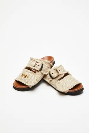 Logo Plaque Woven Sandals