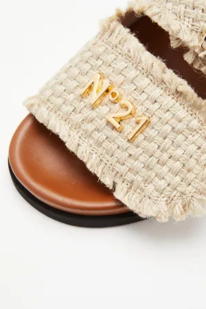Logo Plaque Woven Sandals