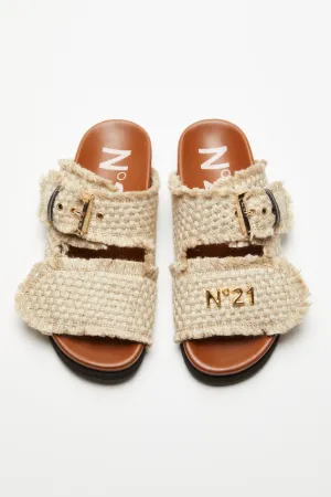 Logo Plaque Woven Sandals