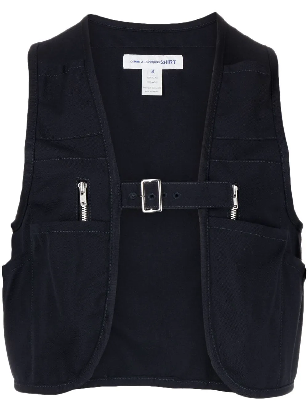 

Comme Des Garçons Shirt multiple-pockets cropped vest - Blue