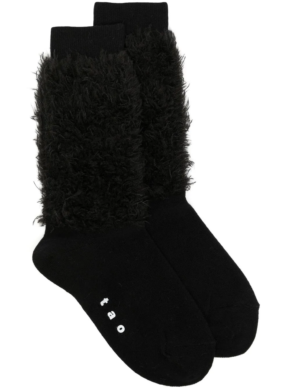 

Comme des Garçons TAO fleece-detail knit socks - Black
