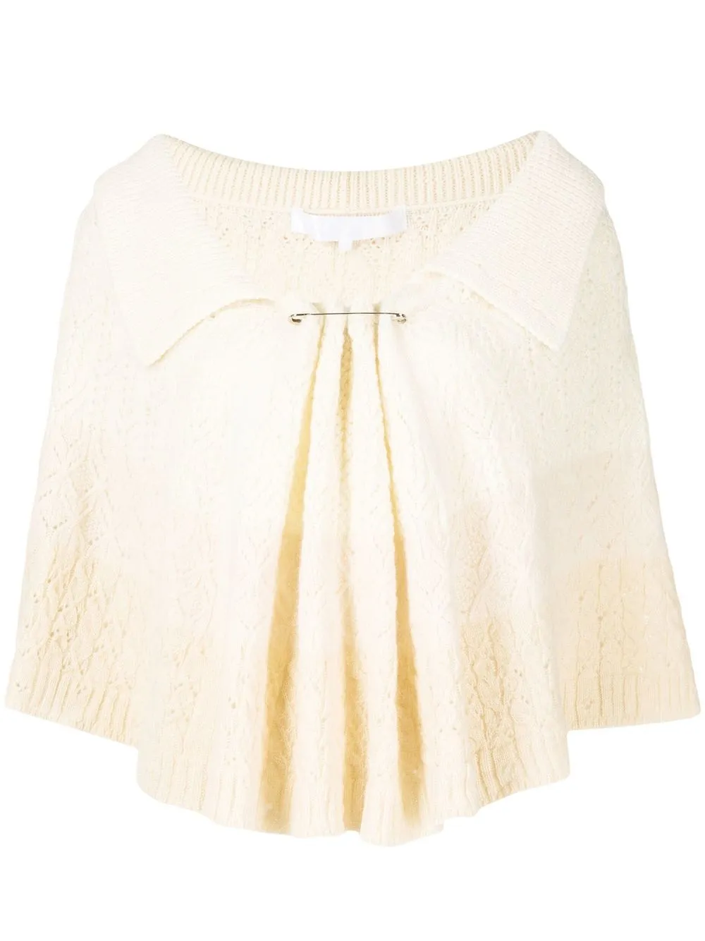 

Comme des Garçons TAO pointelle-knit wool poncho top - White