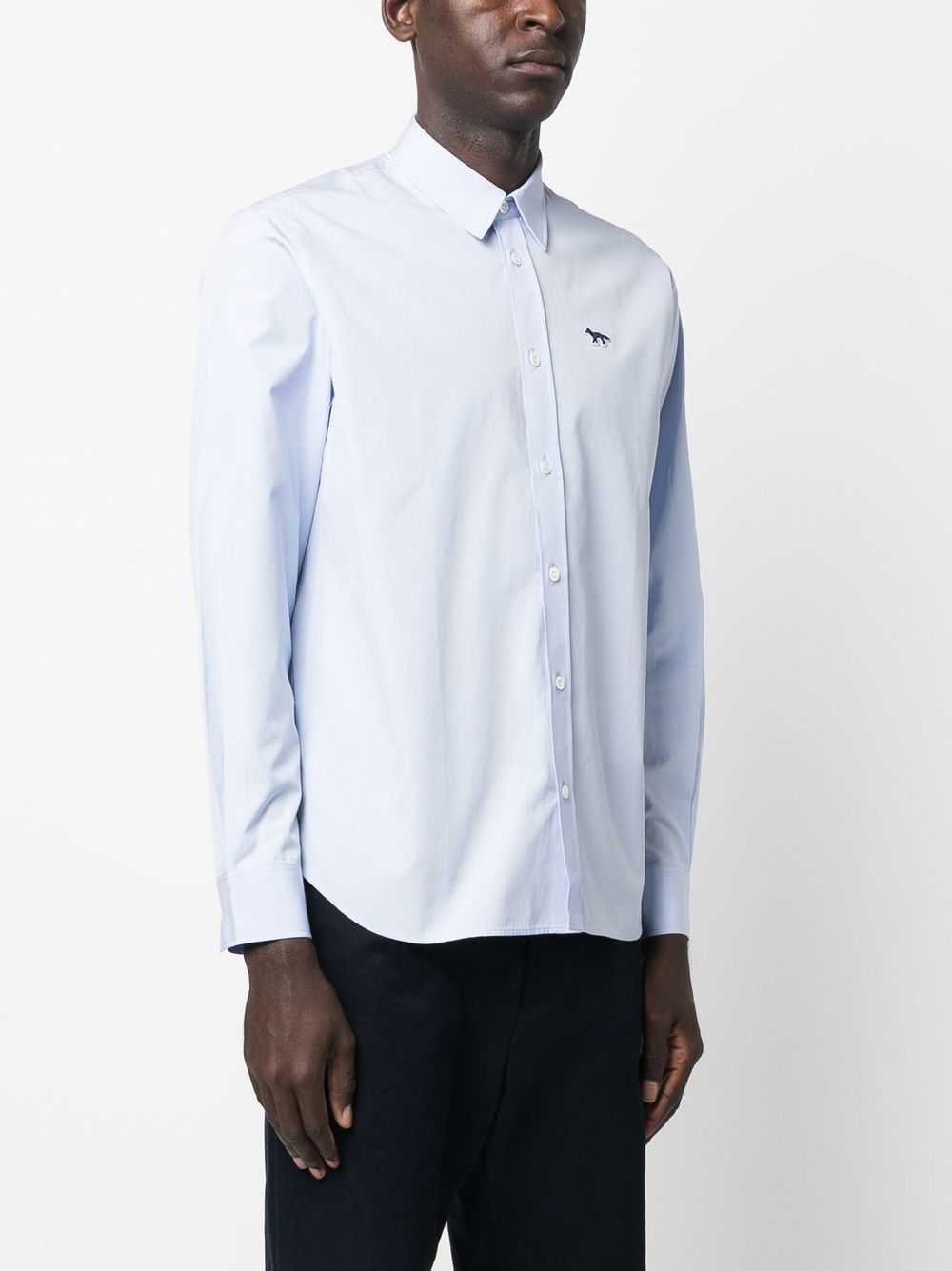 Maison Kitsuné Fox-patch Long Sleeve Shirt - Farfetch