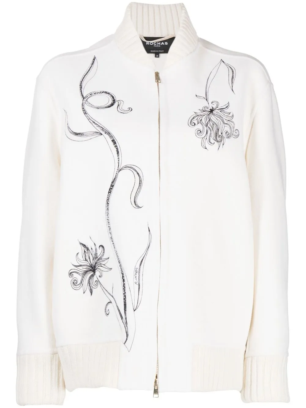 

Rochas chamarra bomber con logo bordado - Blanco