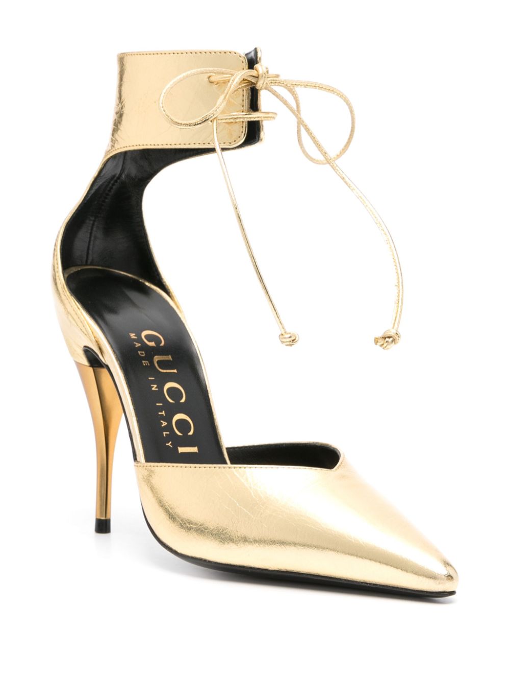 Gucci Priscilla 105mm metallic pumps - Gold