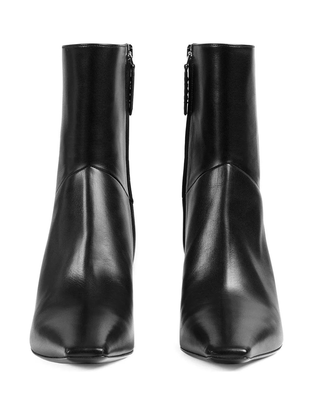 Gucci Squared Toe Malaga Leather Booties 7cm In 黑色