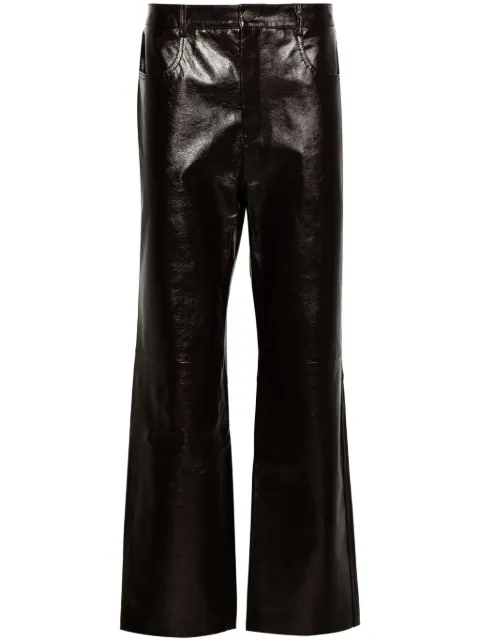 Gucci mid-rise straight-leg leather trousers