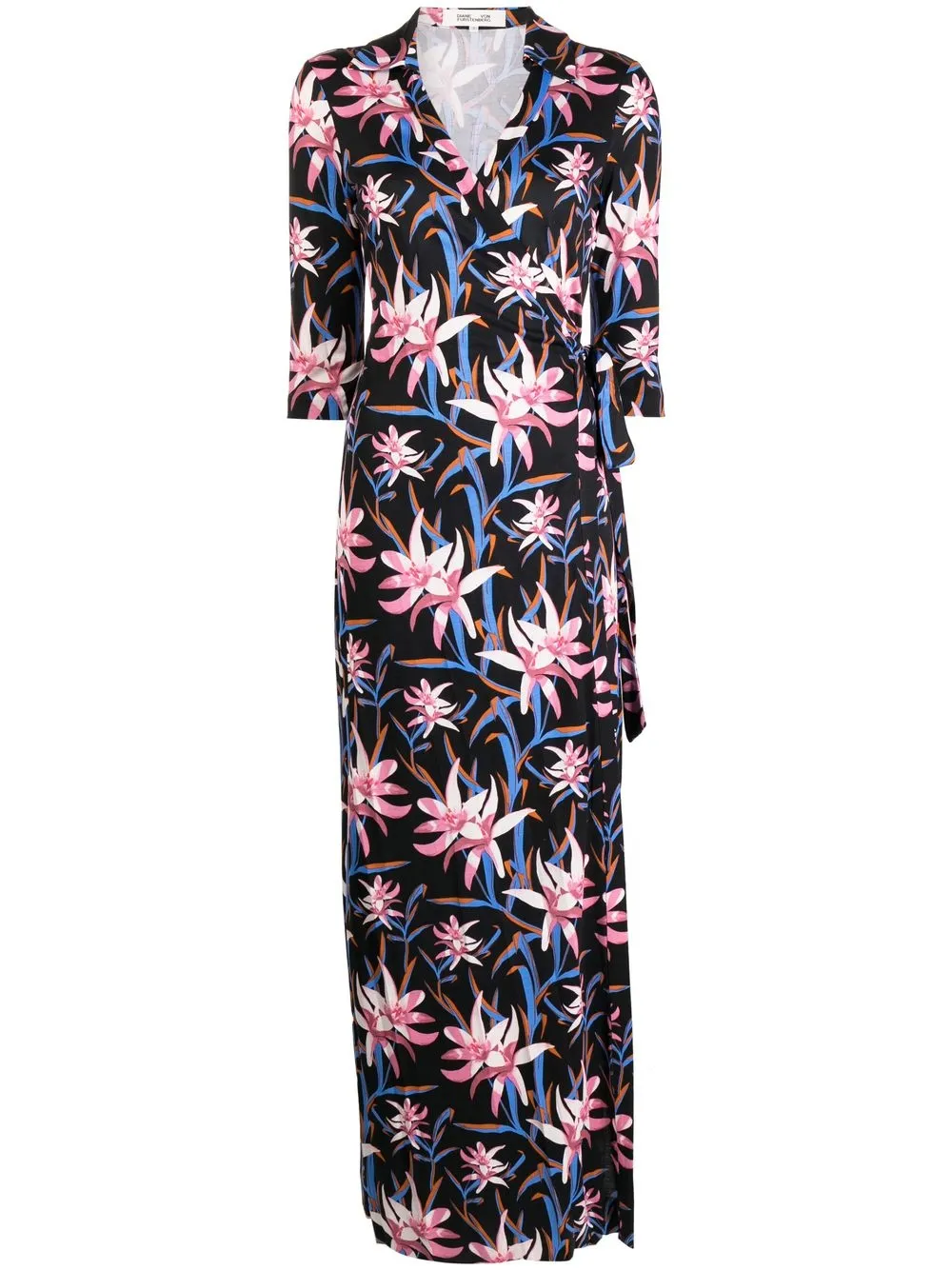 

DVF Diane von Furstenberg Abigail floral-print silk dress - Black