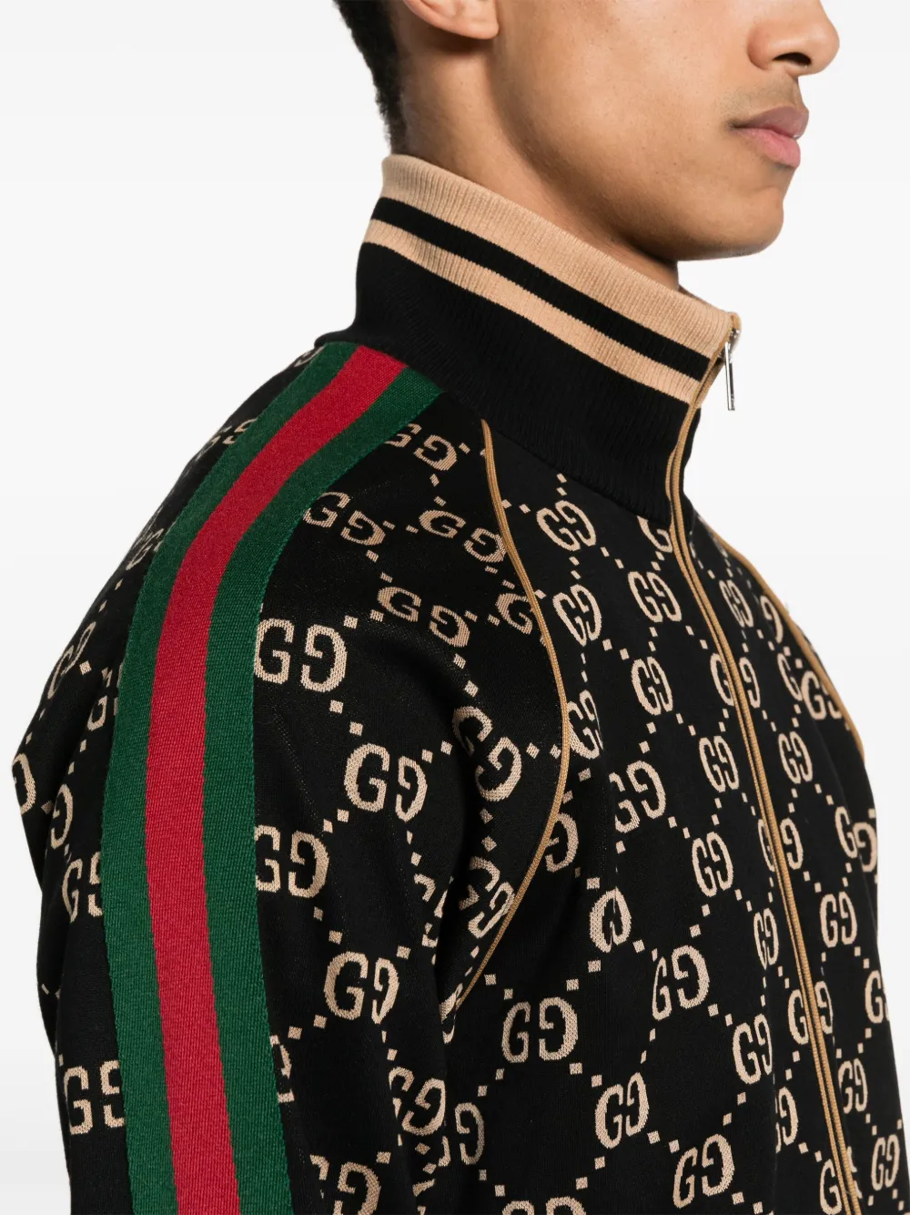 Gucci GG Damier-jacquard Zipped Jacket - Farfetch