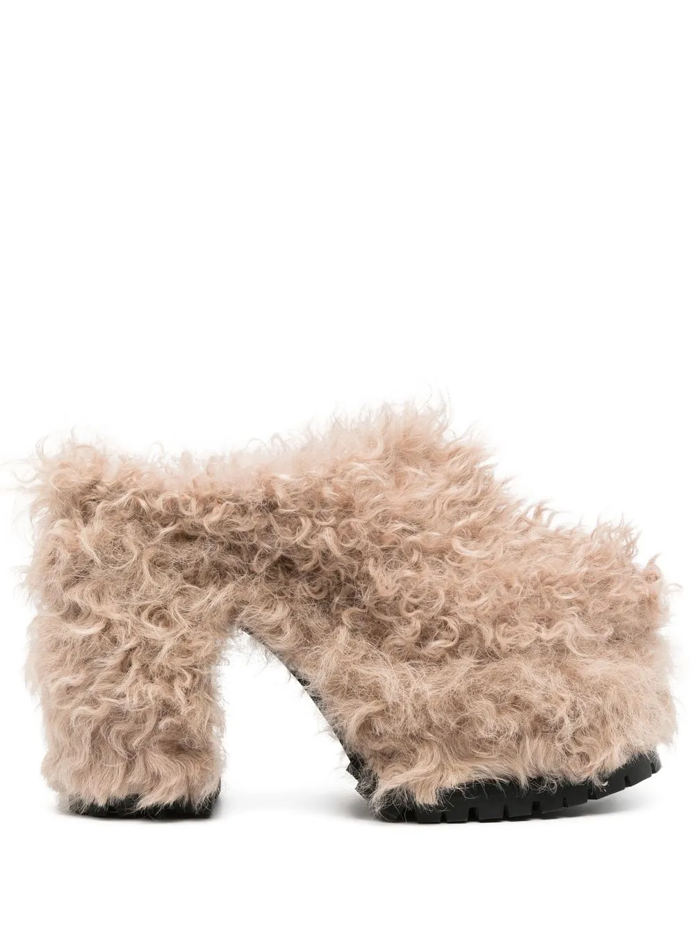 

Haus of Honey fur-trim chunky-sole mules - Neutrals