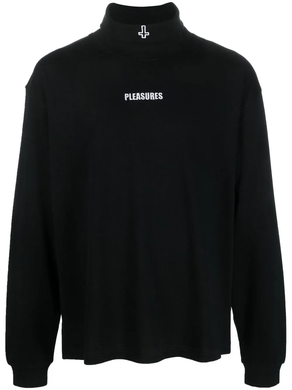 

Pleasures logo-print high neck T-shirt - Black